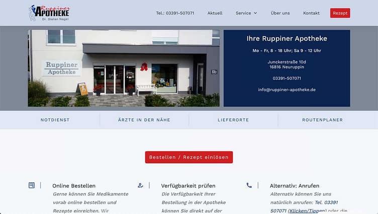 webdesign ruppiner apothke