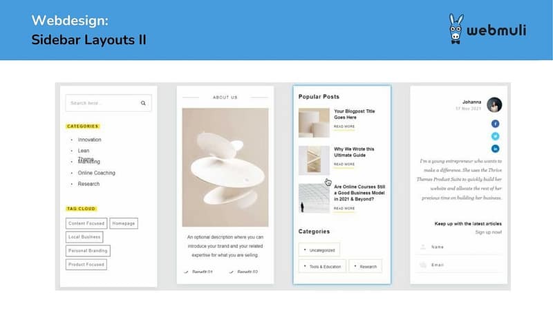 Webdesign Sidebar Layouts II Webdesign Sidebar Layouts II