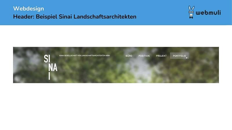 Webdesign Header Beispiel sinai
